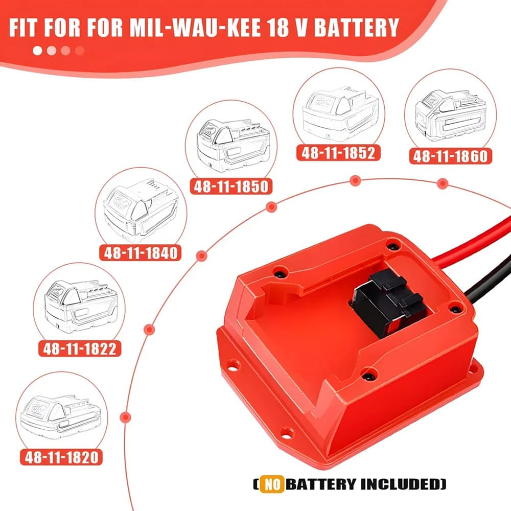 Adattatore di emergenza per auto per batteria Avviatore di emergenza per batterie agli ioni di litio Milwaukee M18 compatibili 48-11-1815 48-11-1820 48-11-1828