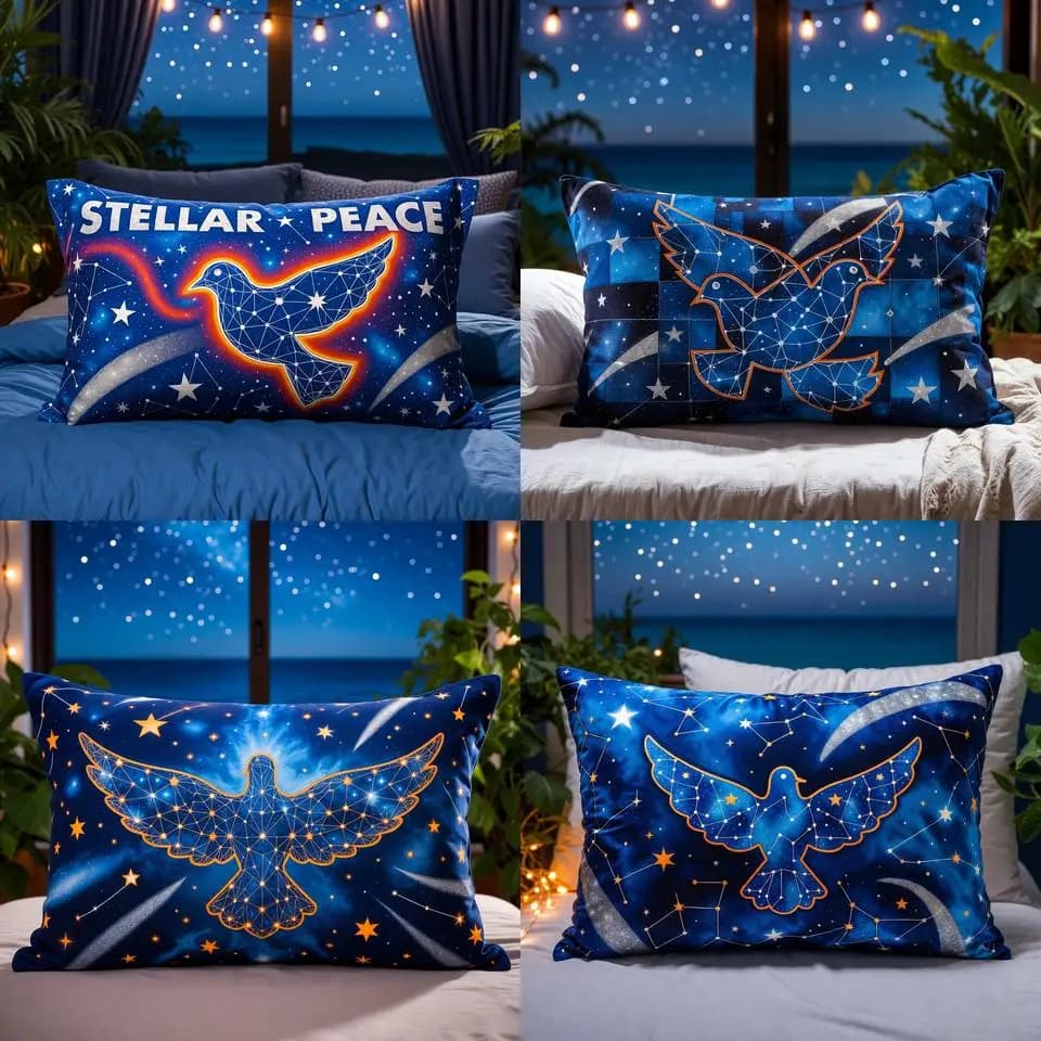 Stellar Peace: Federa per cuscino Starry Dove, adatta per divano, camera da letto, auto, cuscino rettangolare per la schiena