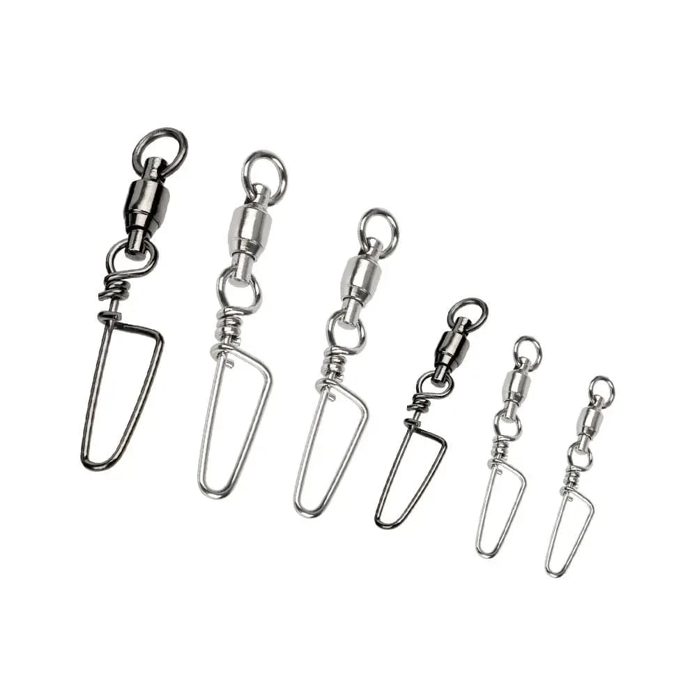 Connettore di linea Connettore per gancio per esca in acciaio inossidabile Girelle da pesca resistenti alla corrosione Connettore con cuscinetto a sfera a scatto Coastlock