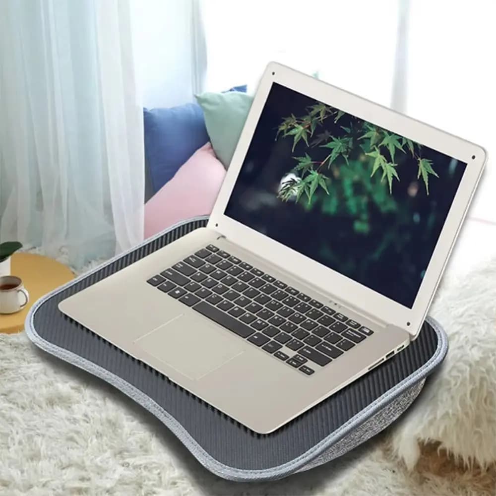 Cuscino Morbido per Laptop, Tavolino Ergonomico Imbottito, Vassoio Imbottito per Scrivere, Tappetino per Mouse Rigido Riempito con Particelle di Schiuma