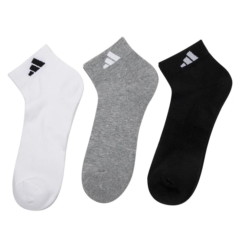 Adidas Three-Pair Socks for Men and Women, Mid-Low Cut, Comfortable, Knitted, Breathable, Basketball Sports Training Casual Socks Jc9270