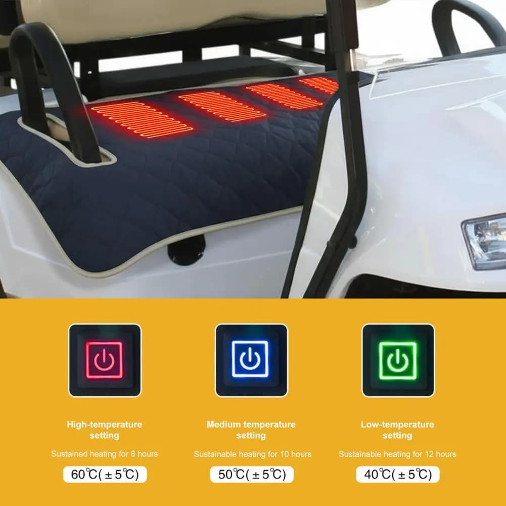 Coprisedile per carrello da golf riscaldato, regolabile, impermeabile, universale, invernale, USB, per carrello da golf elettrico, scaldasalviette