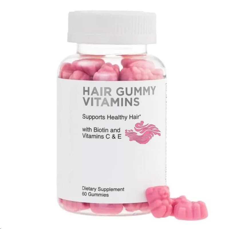 Flavoured vitamin for hair Contains 5000 micrograms of biotin, vitamins E and C, a beautiful suplement for hair, skin and nails 60 gummy candies
