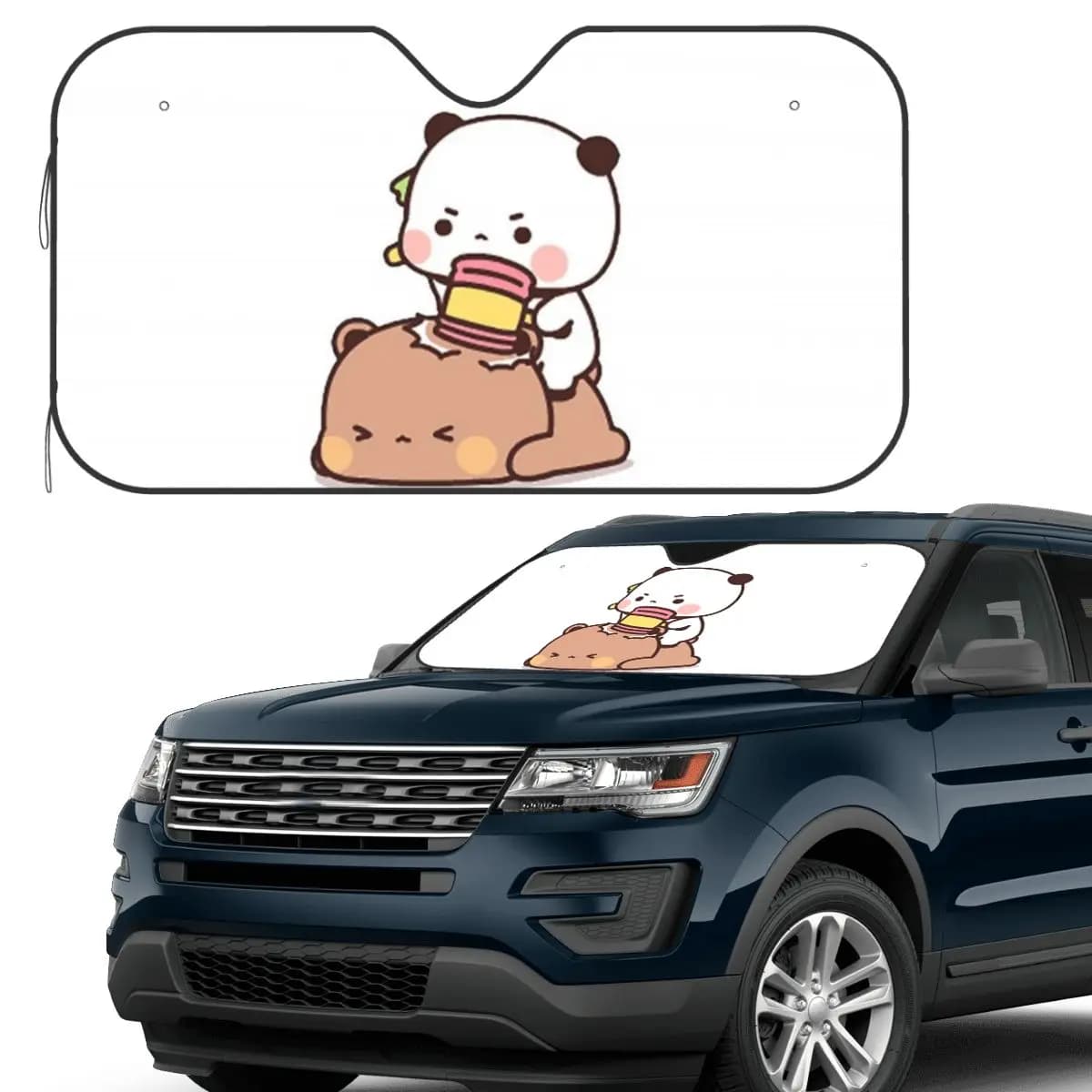Panda Brownie Bear Mochi Cats Parasole Parabrezza Parabrezza anteriore per auto Finestra Visiera parasole Accessori Coperture