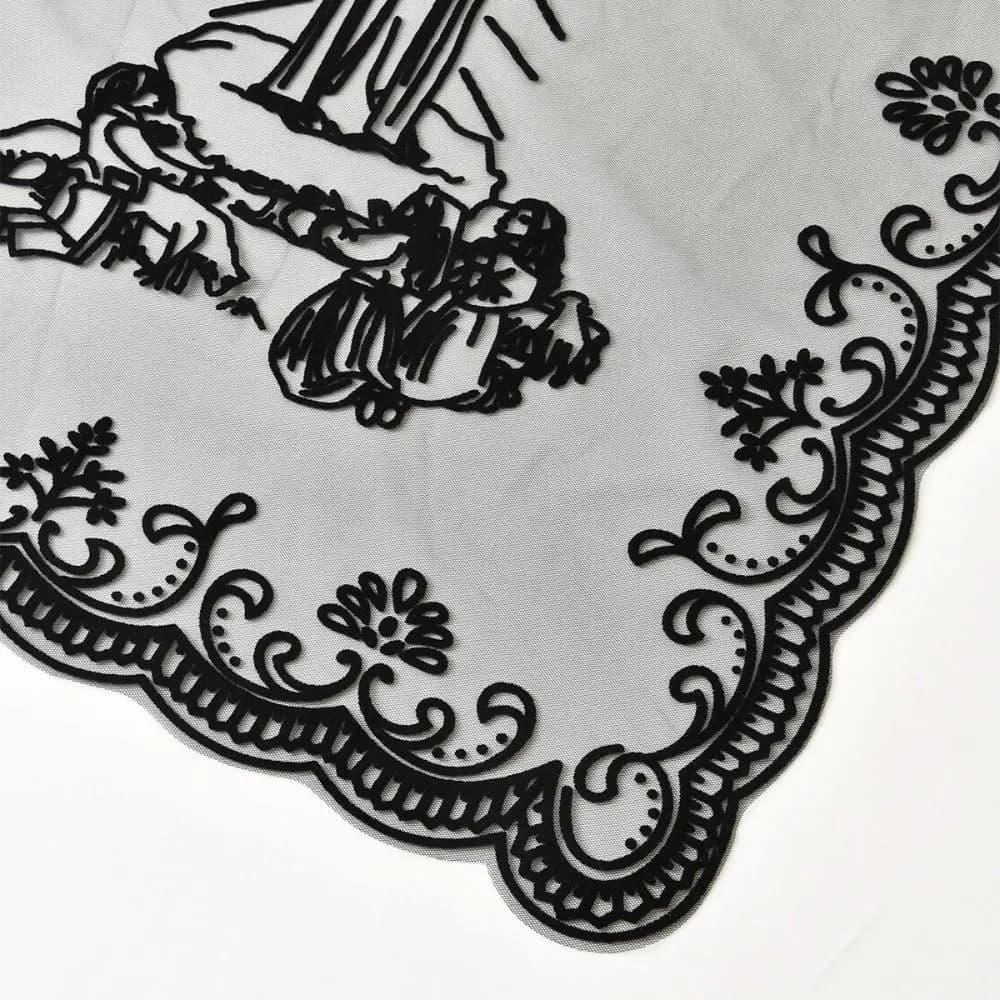 Elegante Sciarpa in Pizzo Ricamato con Fiori, Traspirante e Leggera, Foulard Femminile in Seta Lunga per l'Estate