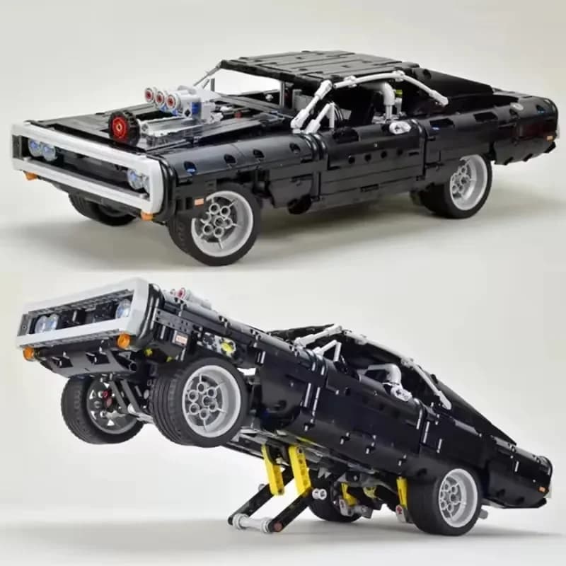 1077 Pezzi Blocchi da Costruzione Tecnici Auto da Corsa Dodge Charger Modello Film Fast & Furious Mattoncini STEM per Adulti Appassionati Giocattoli Regalo