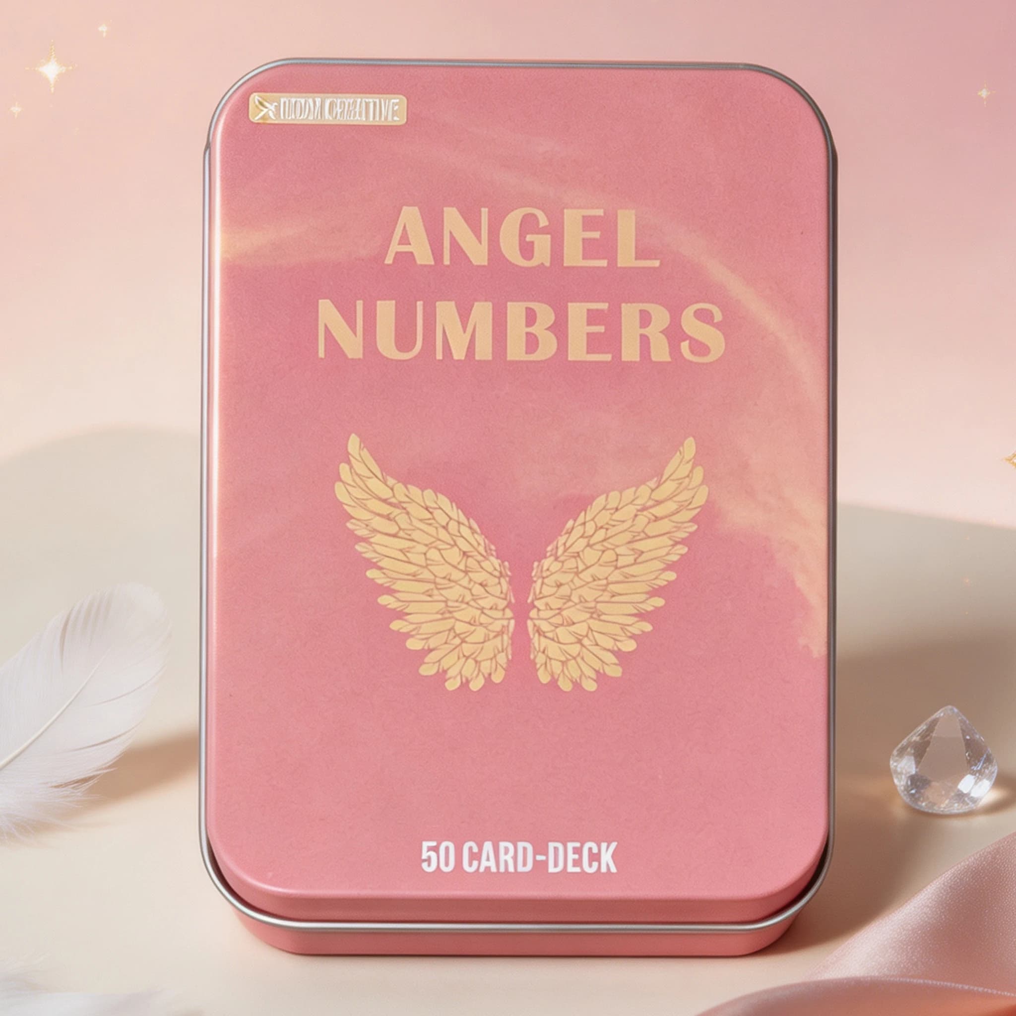 Angel Numbers Oracle, 50‑Card Deck in Tin Box & Guidebook, 11.5*8cm Spiritual Angel Number Affirmation Cards