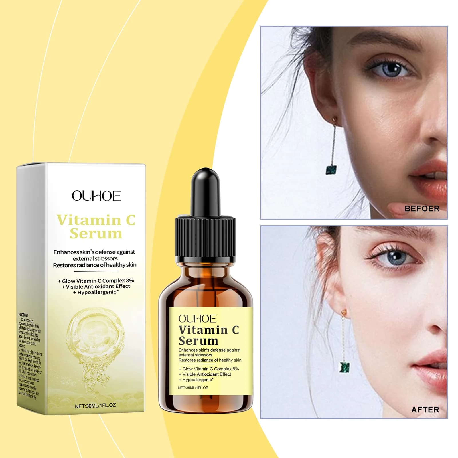 Vitamin C Original Cosmetics Skin Whitening Instant Powerful Anti Wrinkle Face Cream for Deep Wrinkles