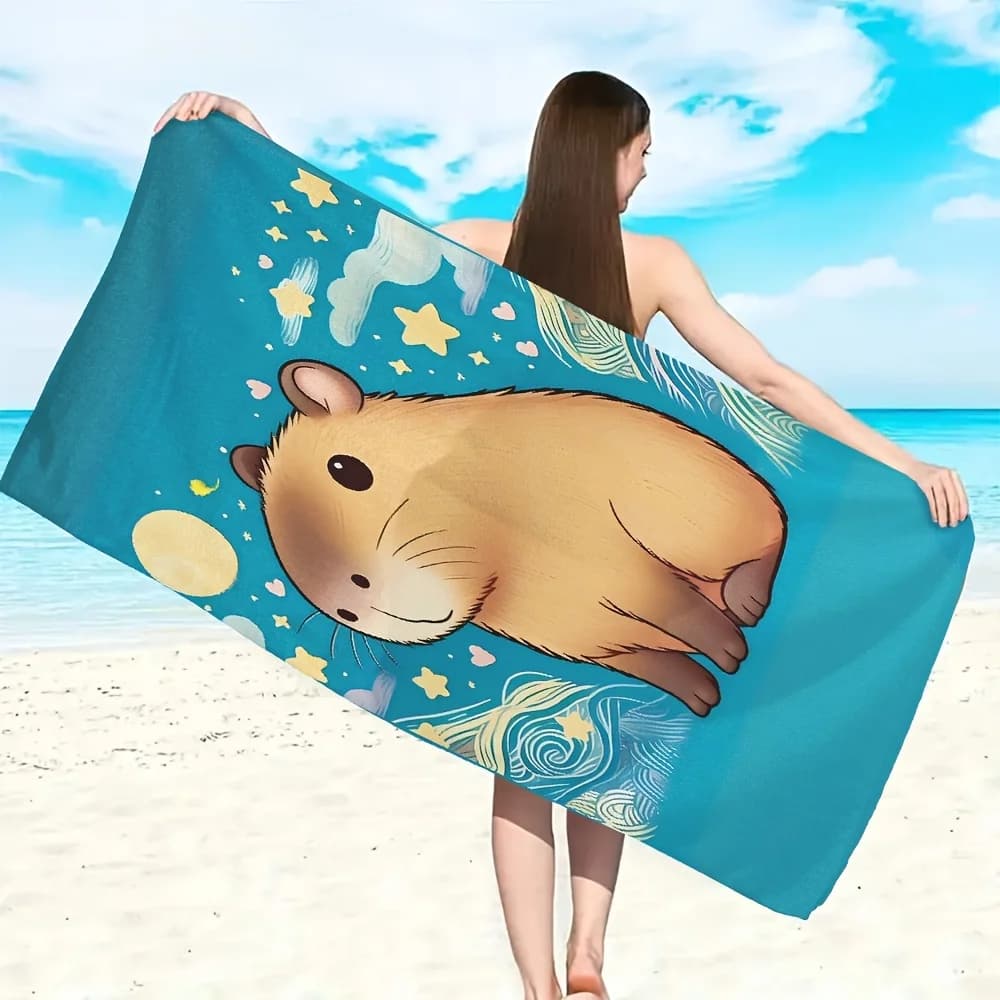 1 pezzo di simpatico telo da spiaggia in microfibra con stelle e luna del cielo notturno, adatto per bagno, yoga, viaggi, nuoto, grande, morbido e ad asciugatura rapida