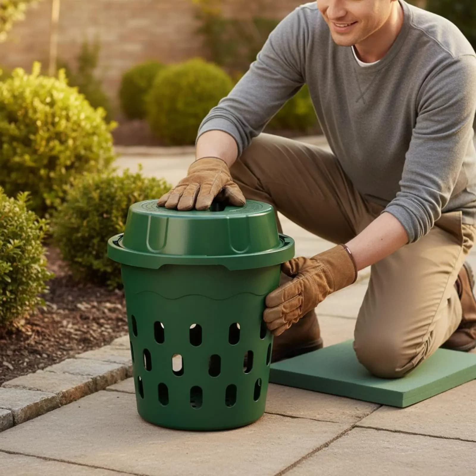 Composter per Rifiuti Organici, Generatore di Compost Naturale, Contenitore per Vermicompost, Composter per Scarti di Cucina, Ecologico