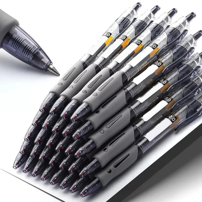 Set di penne gel retrattili da 6-30 pezzi, inchiostro nero/rosso/blu, per scrivere, 0,5 mm, per forniture per ufficio, accessori per cancelleria scolastica