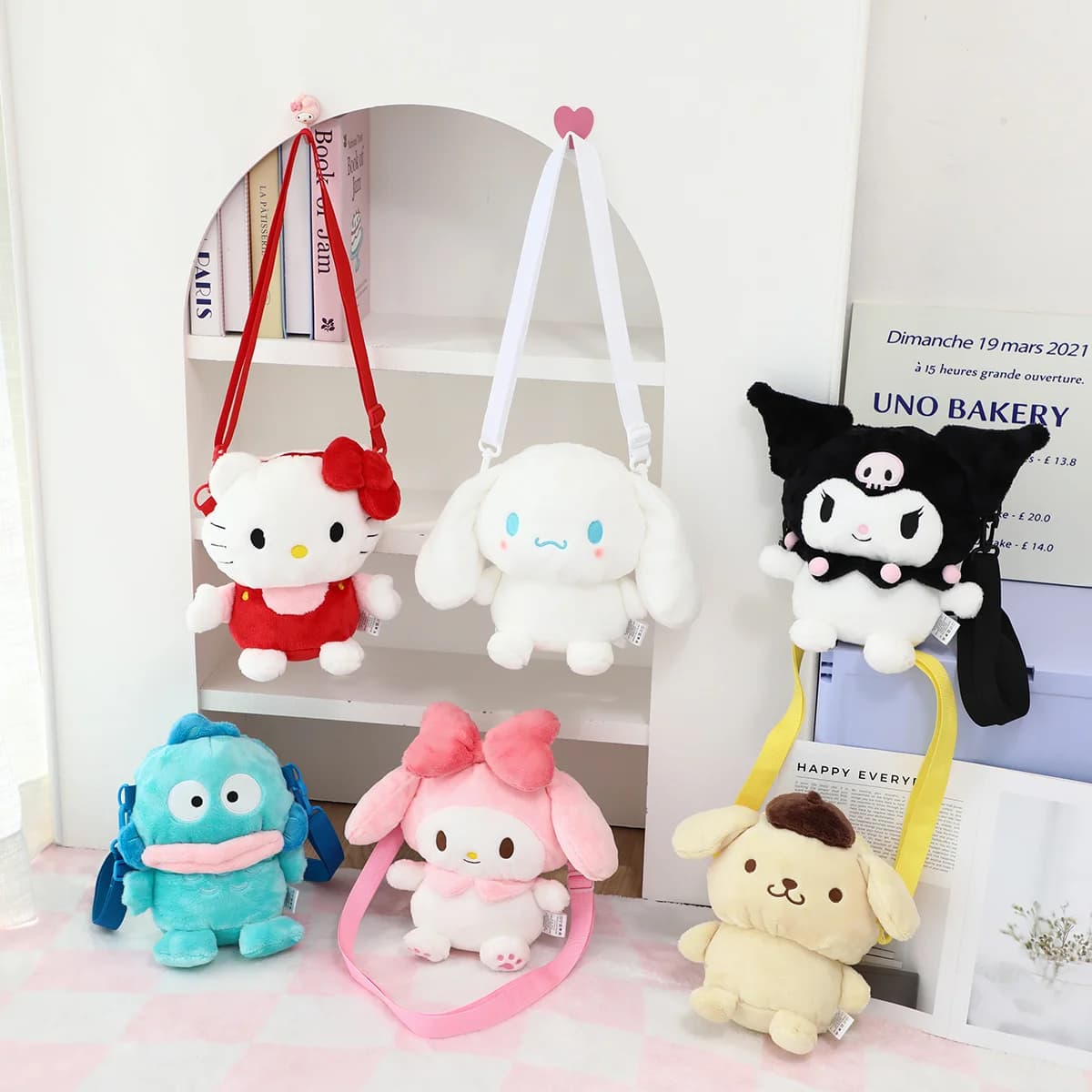 Simpatica borsa a tracolla Sanrio My Melody Kuromi Cinnamoroll borsa in peluche borsa a tracolla ragazza donna borsa da viaggio Hello Kitty borsa anime regalo