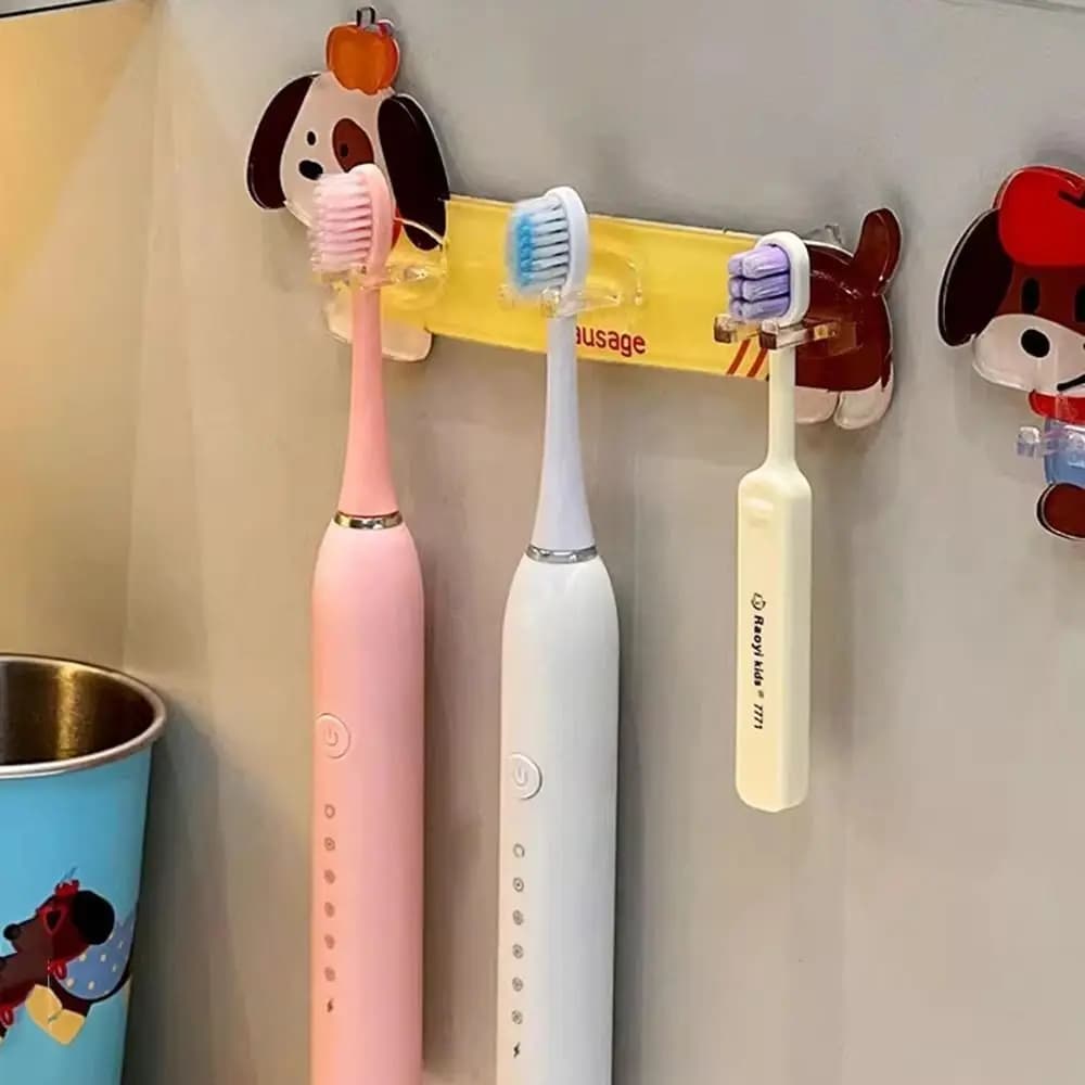 Porta spazzolino da denti bassotto dopamina montato a parete antiscivolo gancio da bagno per cartoni animati multiuso facile da installare rack di stoccaggio