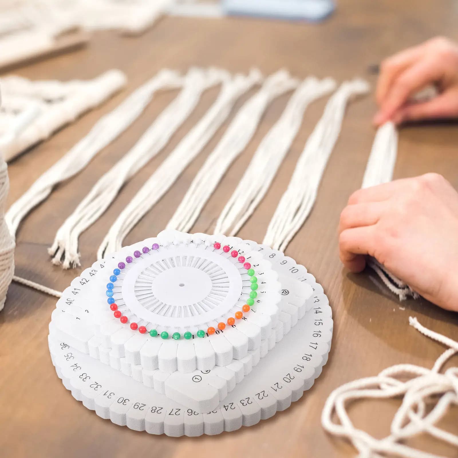1Set Braiding Disk Creative Braiding Loom Pin Disc for DIY Bracelet Necklace Hand Rope Craft Making Board Weaving Plate Hand