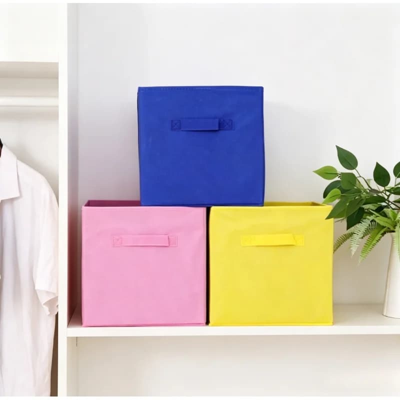 Collapsible Cube Non-woven Fabric Storage Bin, Multifunctional Organizer for Toys, Home Supplies, Cabinet & Drawer