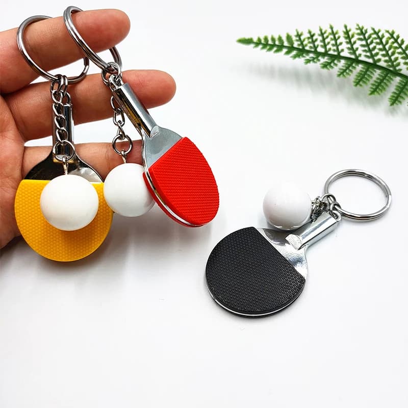 1PC Ping Pong Portachiavi Ciondolo Simulazione Mini Racchetta da Ping Pong Portachiavi Borsa Ciondolo Decorazione Regalo Souvenir
