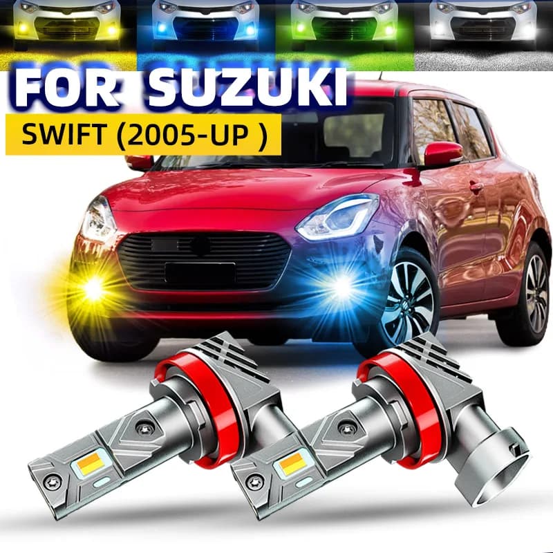 2PCS Auto LED Fendinebbia Anteriori Lampadine Doppi Colori Switchback Bianco Giallo Per Suzuki SWIFT 3 5 MZ EZ AZ 2008 2009 2010 2011 2012