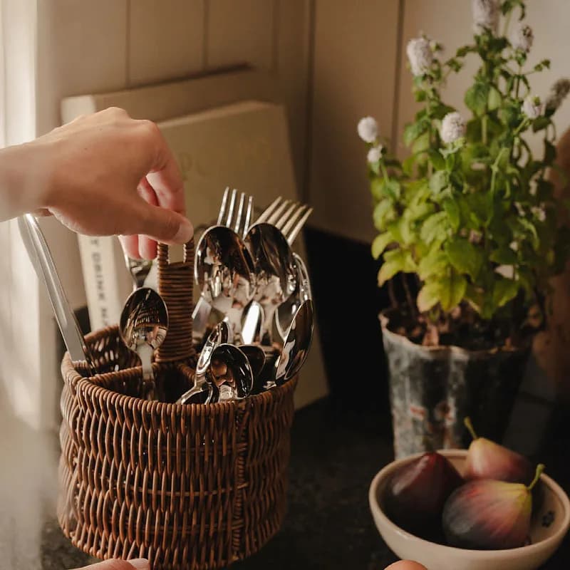 Chopsticks Tube Woven Chopstick Cage Storage Box Kitchen Tableware Storage Rack Knife and Fork Tableware Rack Drain Rack