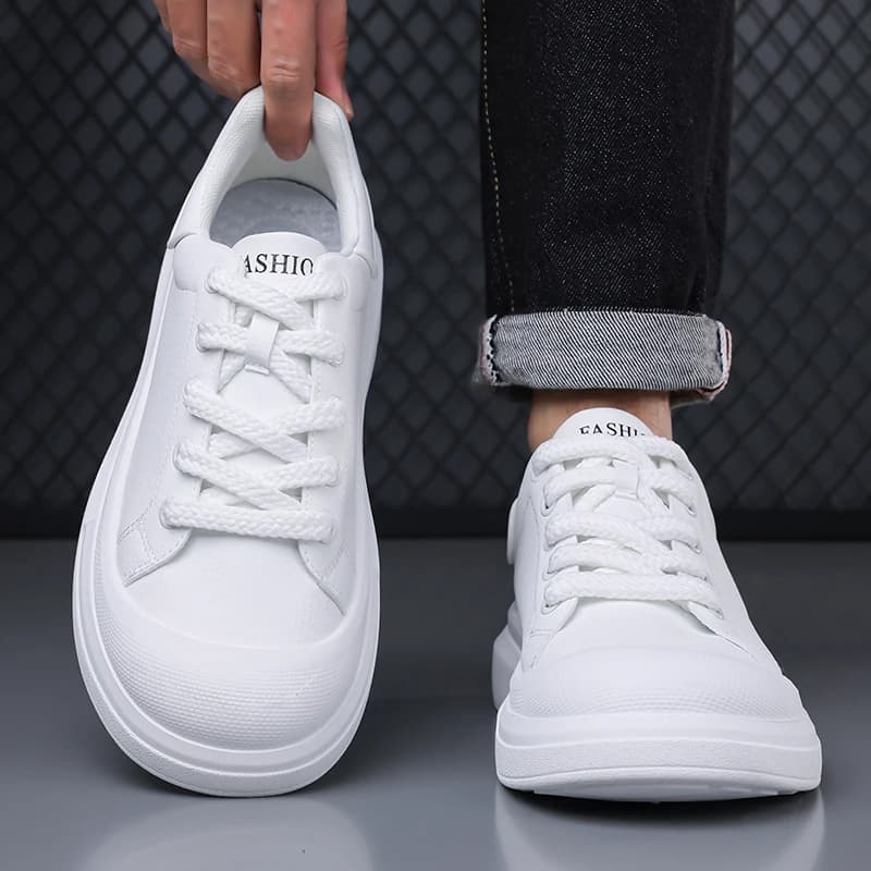 Scarpe da Uomo in Pelle, Sneakers Casual di Tendenza, Traspiranti, Antiscivolo, Calzature Vulcanizzate per Uomo