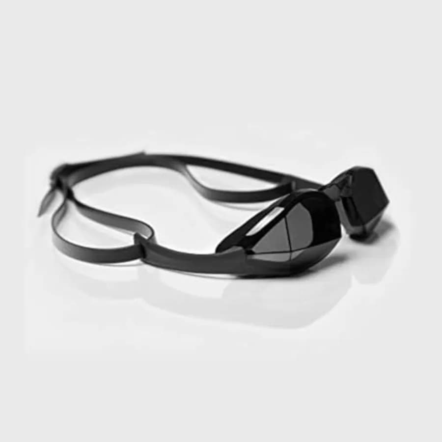 Swim Goggles for Competitive Racing and Triathlon Silicone Frame Black Anti-Fog UV Protection QR Code Customization