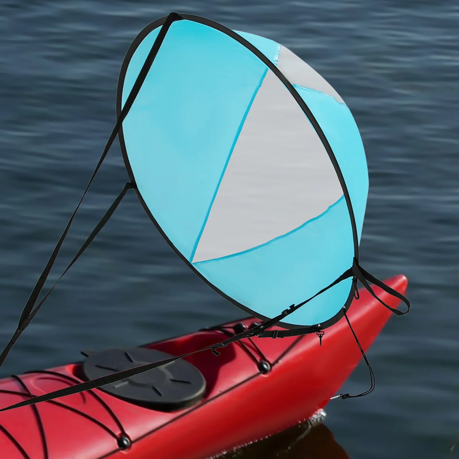 Vela da vento per Kayak SUP Paddle Board Diametro 108cm Blu Portatile per Imbarcazioni