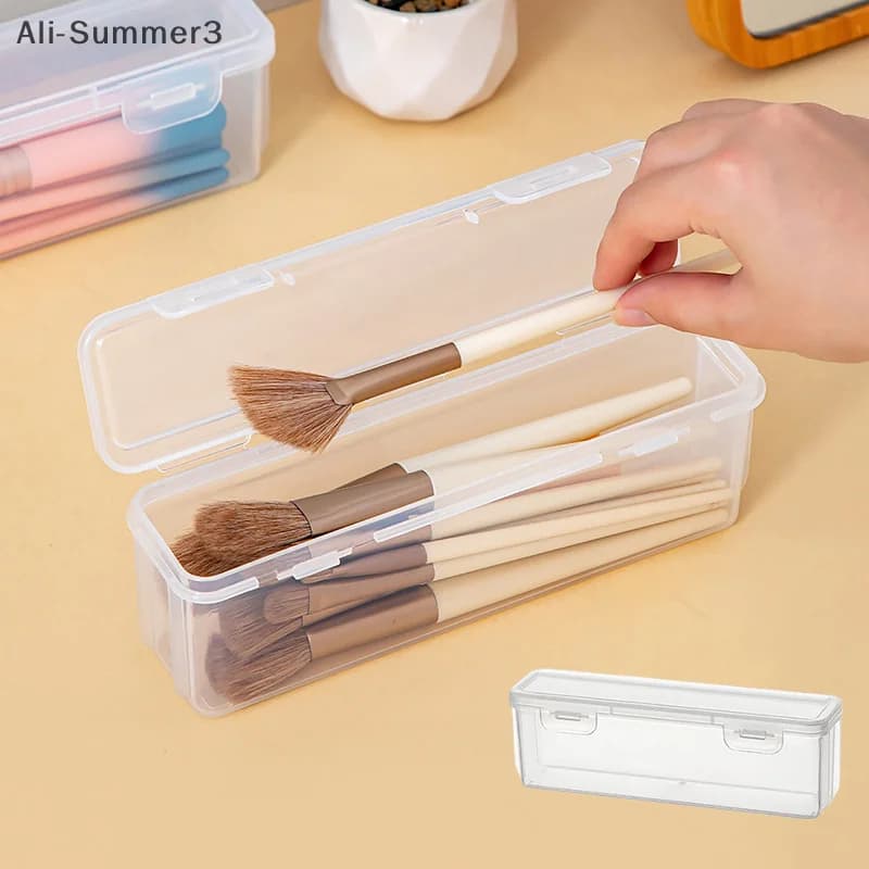 Portable Storage Box for Cosmetic Travel Brushes Small Transparent Dust Cover for Powder Phod Brushes Eyebrow Brushes