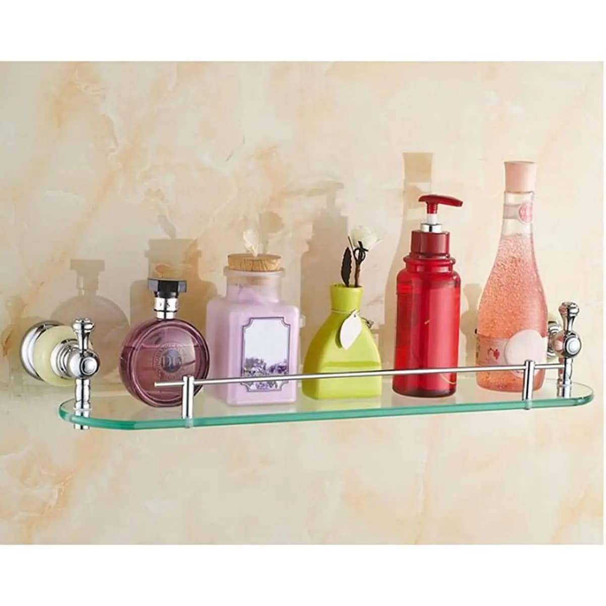 Set di Accessori per Bagno in Ottone e Giada: Porta Carta Igienica, Porta Asciugamani, Porta Sapone, Porta Anello, Mensola in Vetro, Personalizzabile