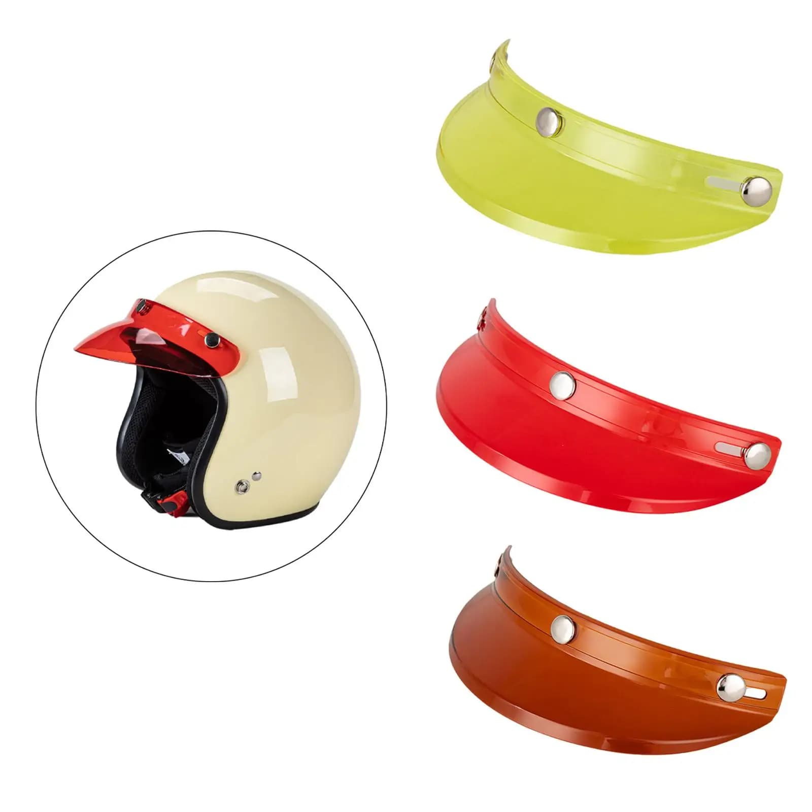 Universal Motorcycle Visor Peak Sun Shade Protector Helmet Cover Impact Resistant for Open Face Motorcycle Helmets