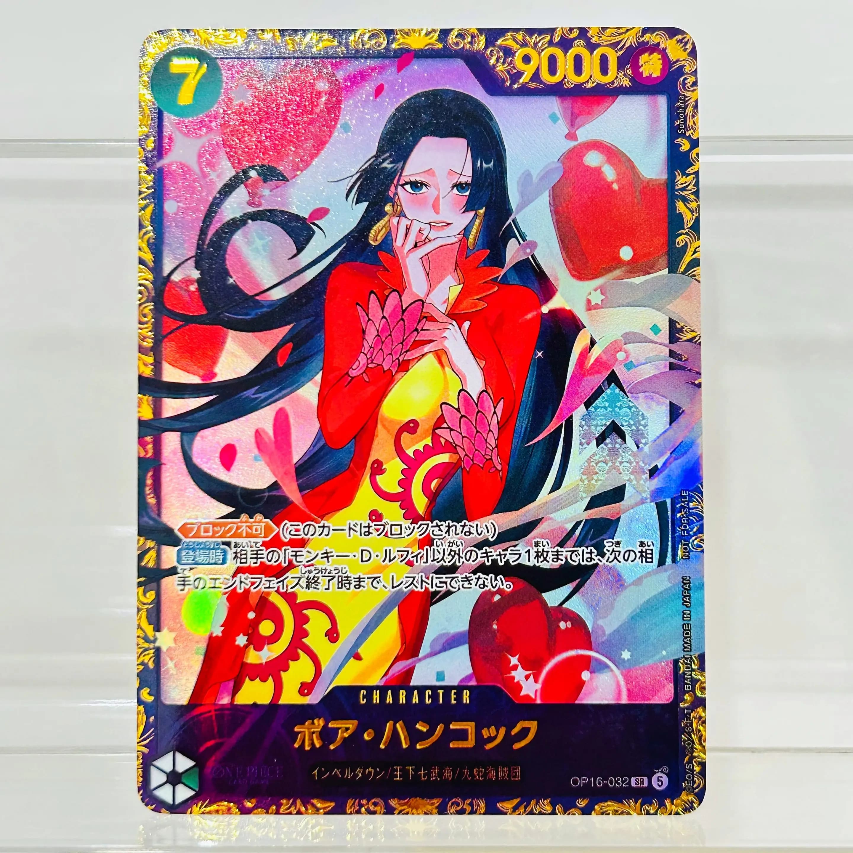 One Piece Boa Hancock OP16-032 Japanese Version Gold Foil Texture DIY Cards Collectible Grade Premium Anime TCG Collection Cards
