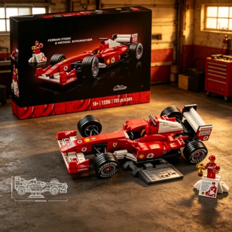 11375 Bandai F1 F2004 Michael Schumacher Auto da corsa 735 pezzi Blocchi di costruzione meccanici compatibili con i mattoncini LEGO