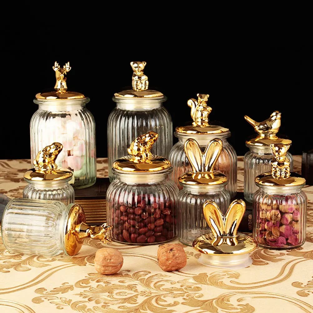 Rabbit Ear Sealing Storage Can Premium Glass Kitchen Storage Jar Airtight Glass Food Container for Preserves Sugar Tea Coffee