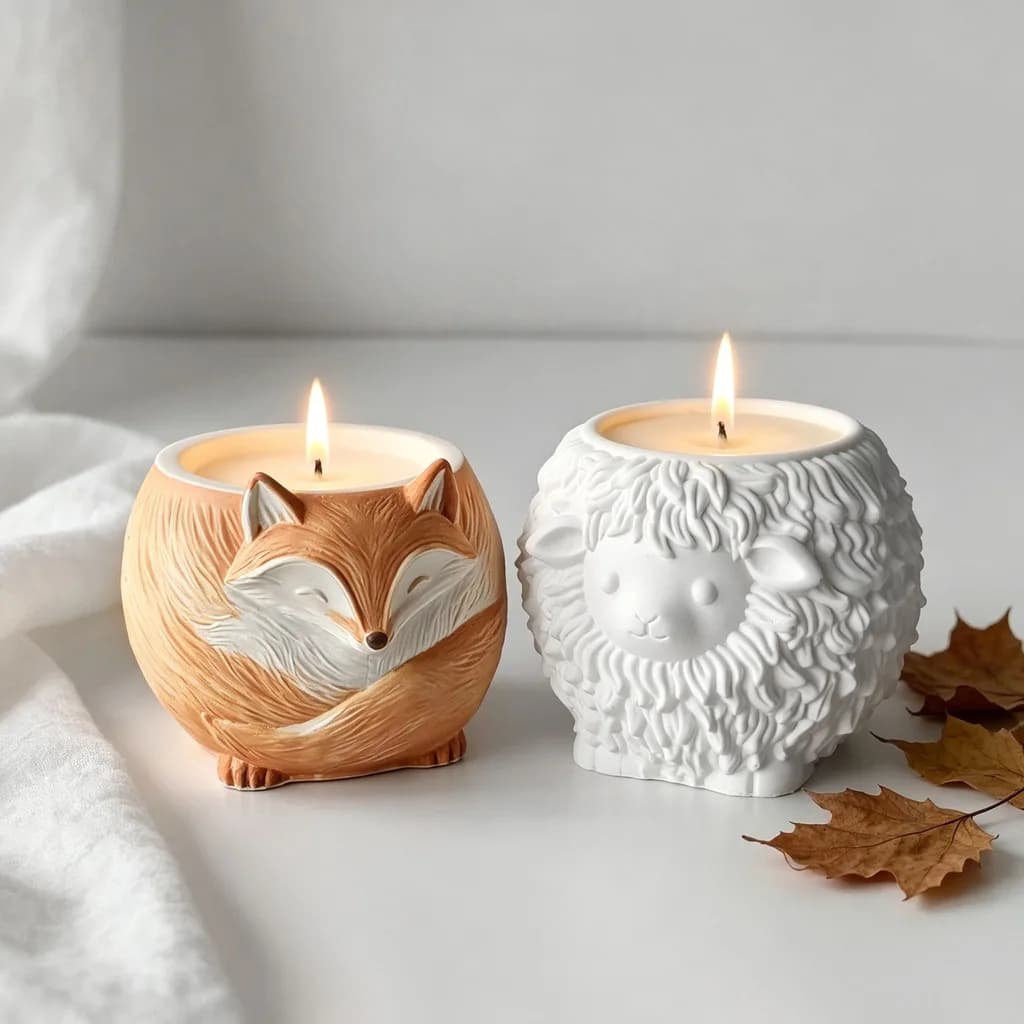 3d Animal Silicone Mold Clear Details Candle Holder Mold Fox Candle Mold 3d For Home Decor Study Coffee Shop