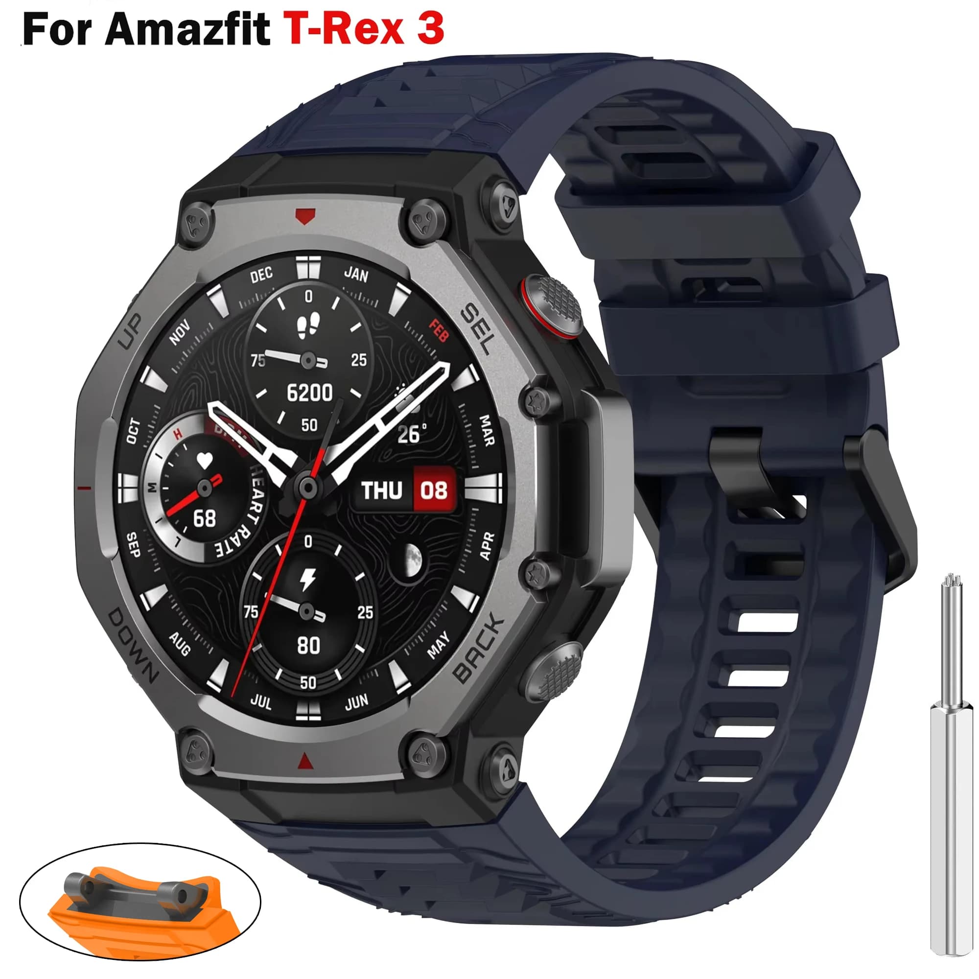 Cinturino sportivo in silicone per Amazfit T-REX 3 Smart Watch Cinturino originale T Rex3 Bracciale Cintura Xiaomi Huami T-Rex 3 Cinturino di ricambio