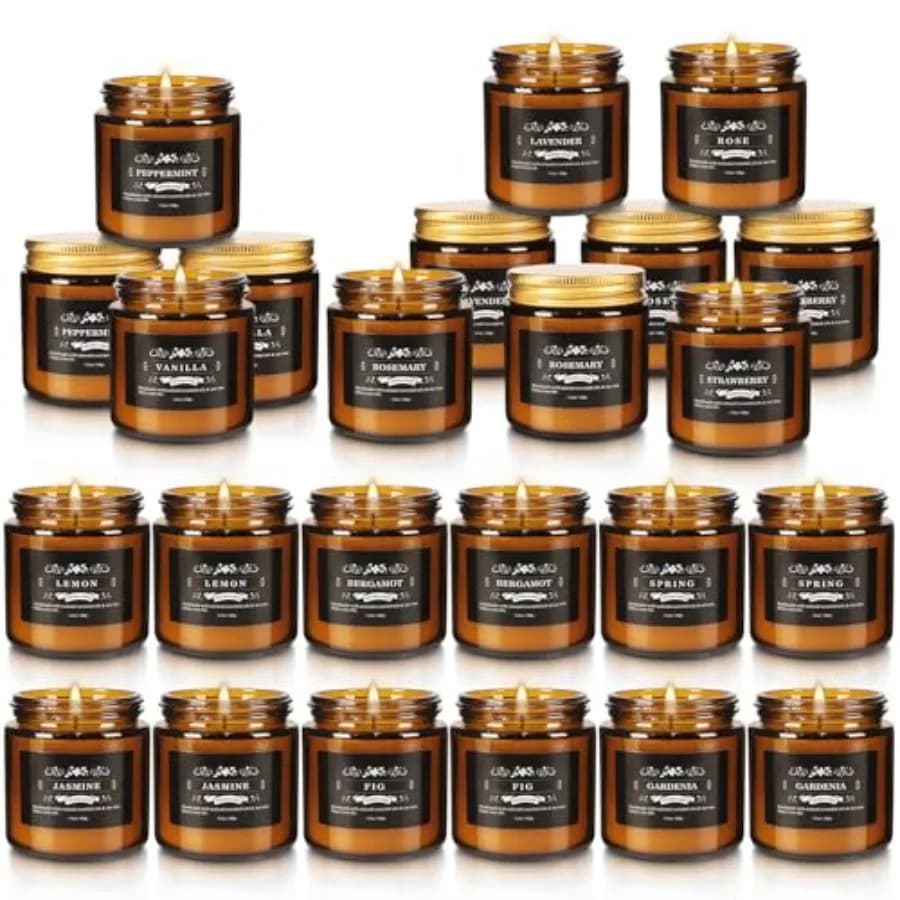Candele Profumate per la Casa, Candele in Cera di Soia da 3.05oz con 12 Fragranze, Candele Naturali Senza Fumo con Oli Essenziali