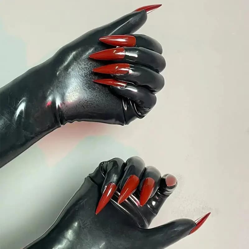 Guanti manicure in lattice nero