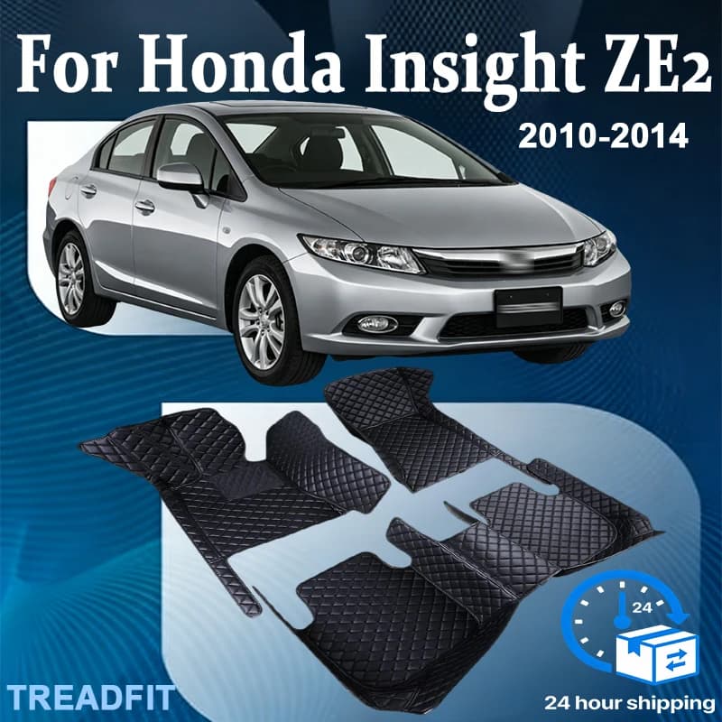 Tappetini di Lusso per Auto Honda Insight ZE2 ZE3 2010~2014, Tappeti in Pelle di Lusso, Accessori Interni per Auto
