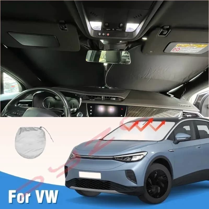 Windshield Sun Shade For 2021-2024 Volkswagen VW ID.4 Accessories Sunshade Window Sun Visor Protector Foldable Blocks UV Rays