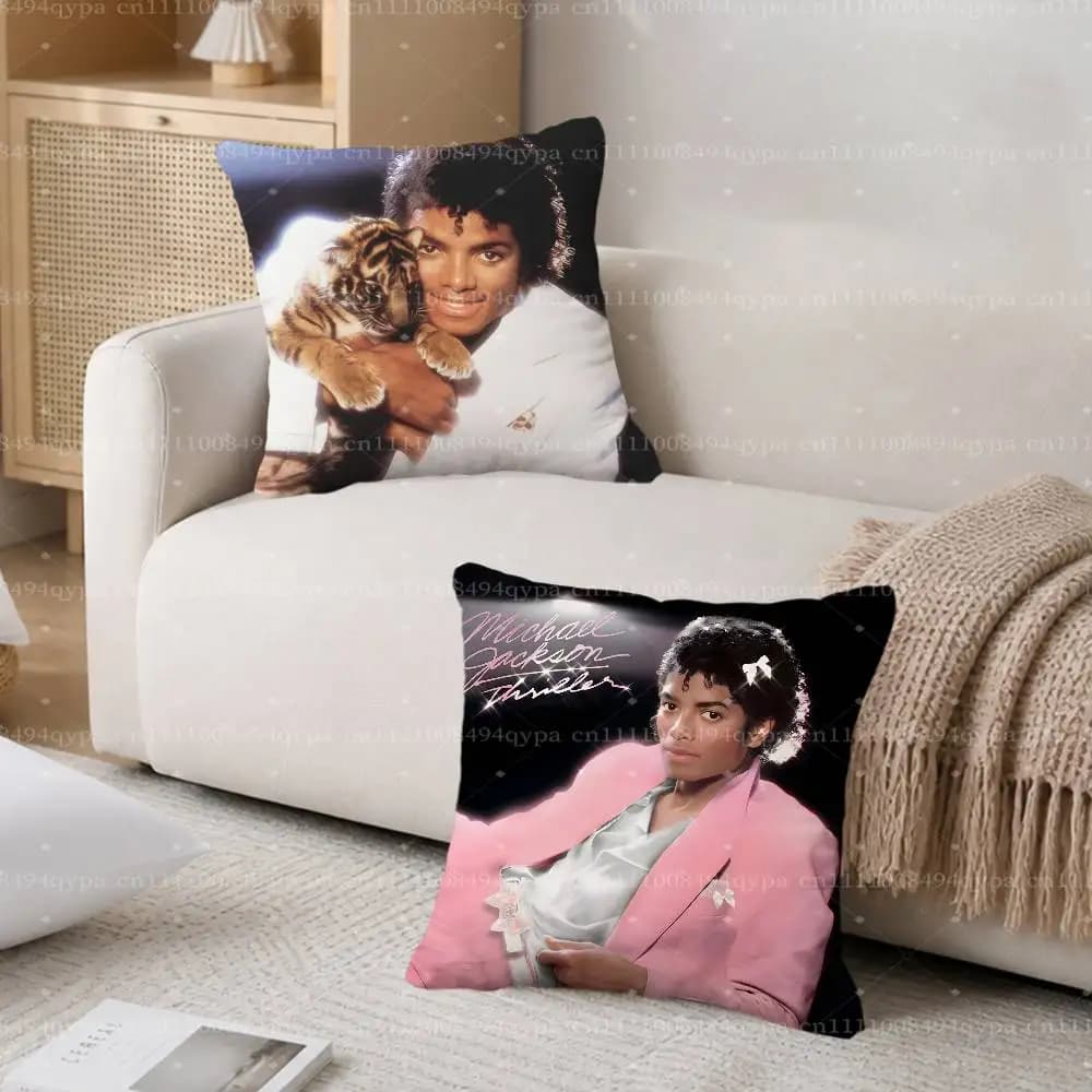 M-Michael Jackson Thriller Bad Throw Pillow Cushion Cases Kawaii Decorative Living Room Decor Soft Decorative Pillows