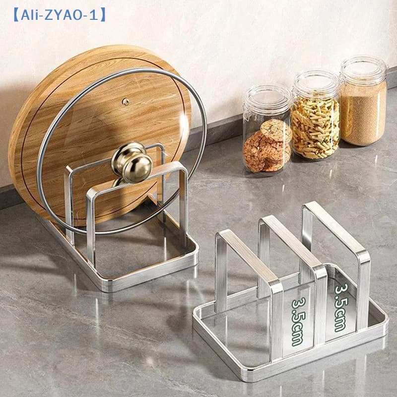 【ZYAO-1】1 pezzo di organizer combinato salvaspazio in acciaio inossidabile per coperchi di pentole e taglieri - Supporto da banco resistente