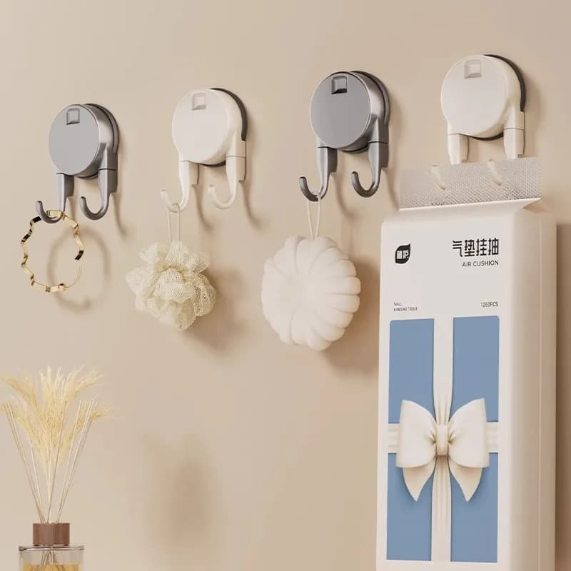 Gancio doppio, robusti ganci portanti, ganci a ventosa, gancio per appendere, senza foratura, appendiabiti posteriore per porta del bagno e della cucina