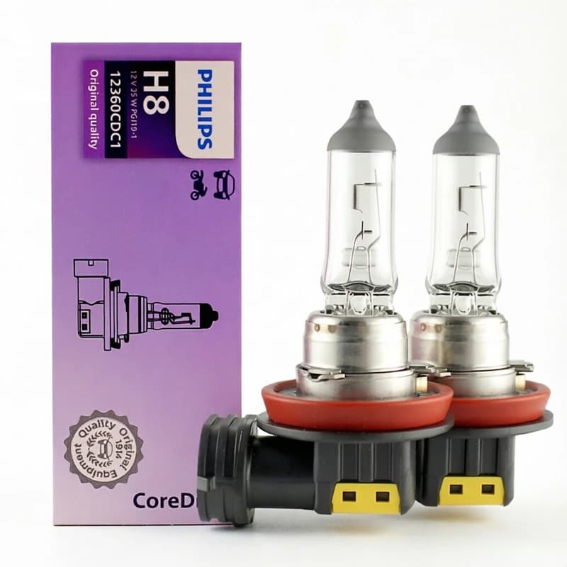 1 Paio di Lampadine Philips Vision H8 12V 35W PGJ19-1 12360CDC1 Originali, Fari Fendinebbia per Auto, Qualità OEM
