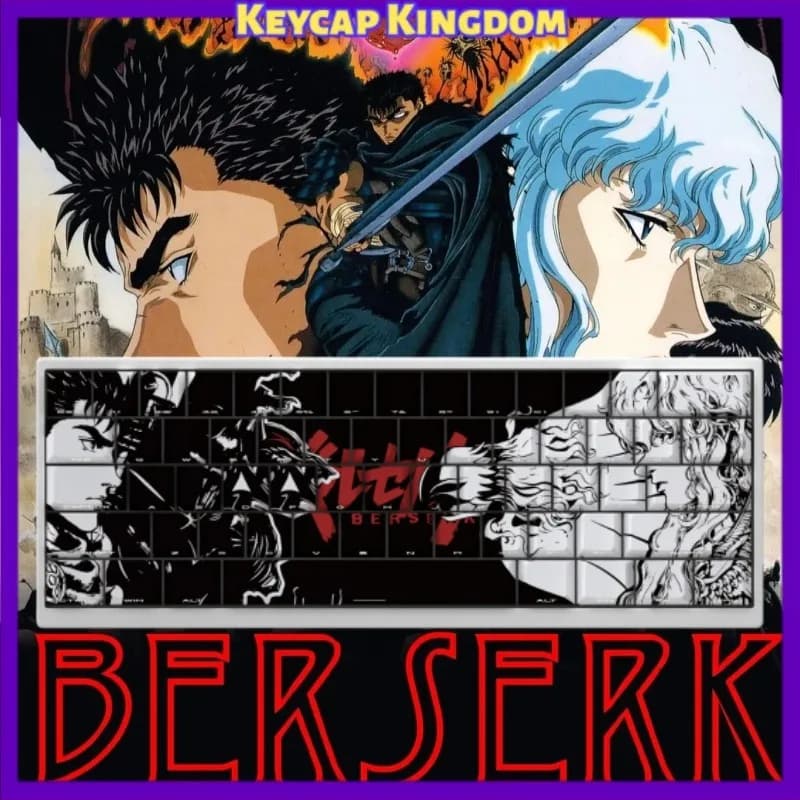 Tastiera Meccanica a 98 Tasti con Tema BERSERK, Keycap Personalizzati in PBT Cherry, Accessori per Tastiera da Gaming per Tablet, Laptop e PC, Regalo