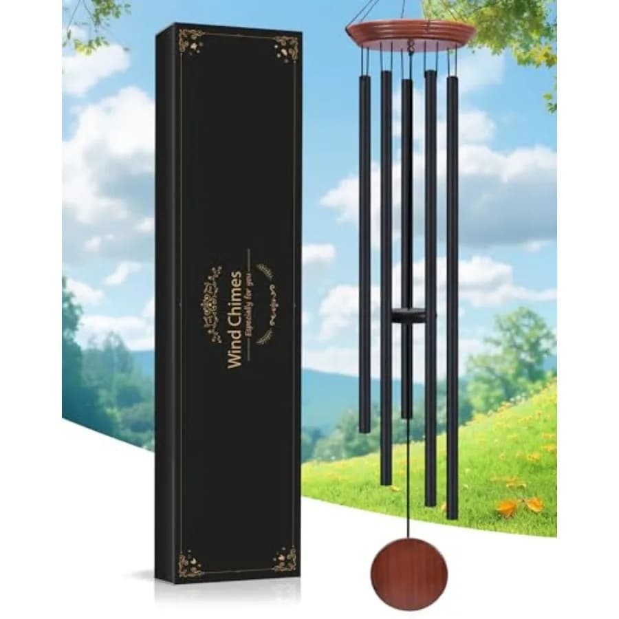 60" Extra Large Memorial Wind Chimes for Outside, Deep Tone Wind Chimes with 6 Heavy Tubes, Unique Sympathy Wind Chime for Outd