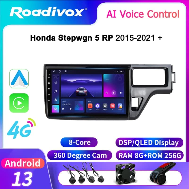 Android Car Radio Multimedia player for Honda Stepwgn 5 RP 2015 2021 GPS Navigation Stereo Screen Video Tape Recorder Carplay 4G