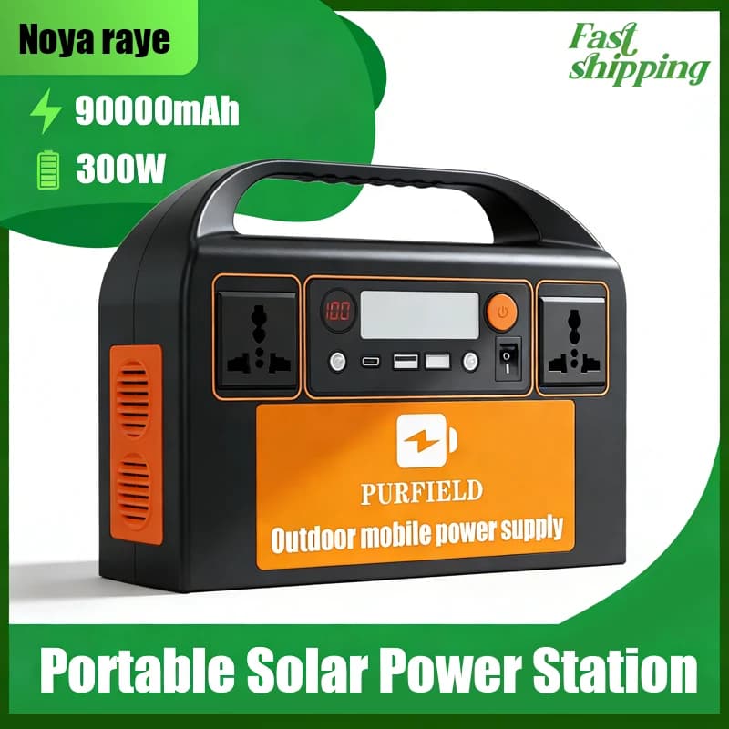 New Arrival 90000mAh 300W Portable Solar Power Station Power Generator LED Light Emergency Solar Power Bank for Outdoor Camping
