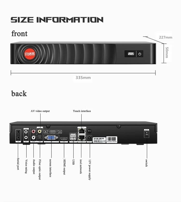 ZJZ 2T X1 Karaoke Split Machine Host e lettore di ordini di canzoni