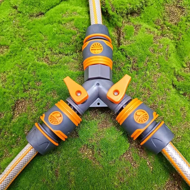 High Pressure Vie Valve Type Y with On/Off Switch, Plastic Water Distribution Valve for Garden Pipes, Irrigation and Meadow Care