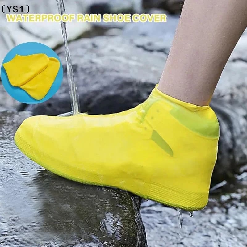 〔YS1〕Reusable Waterproof Rain Shoes Covers Silicone Outdoor Rain Boot Overshoes Walking Accessories 1Pair