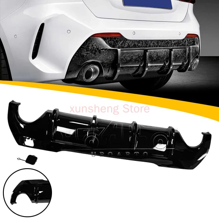 Automotive Accessories ABS Black Polished MP Rear bumper Diffuser Lip For BMW Series 1 F40 Hatchback 2019 2020 2021 2022 Car Styling