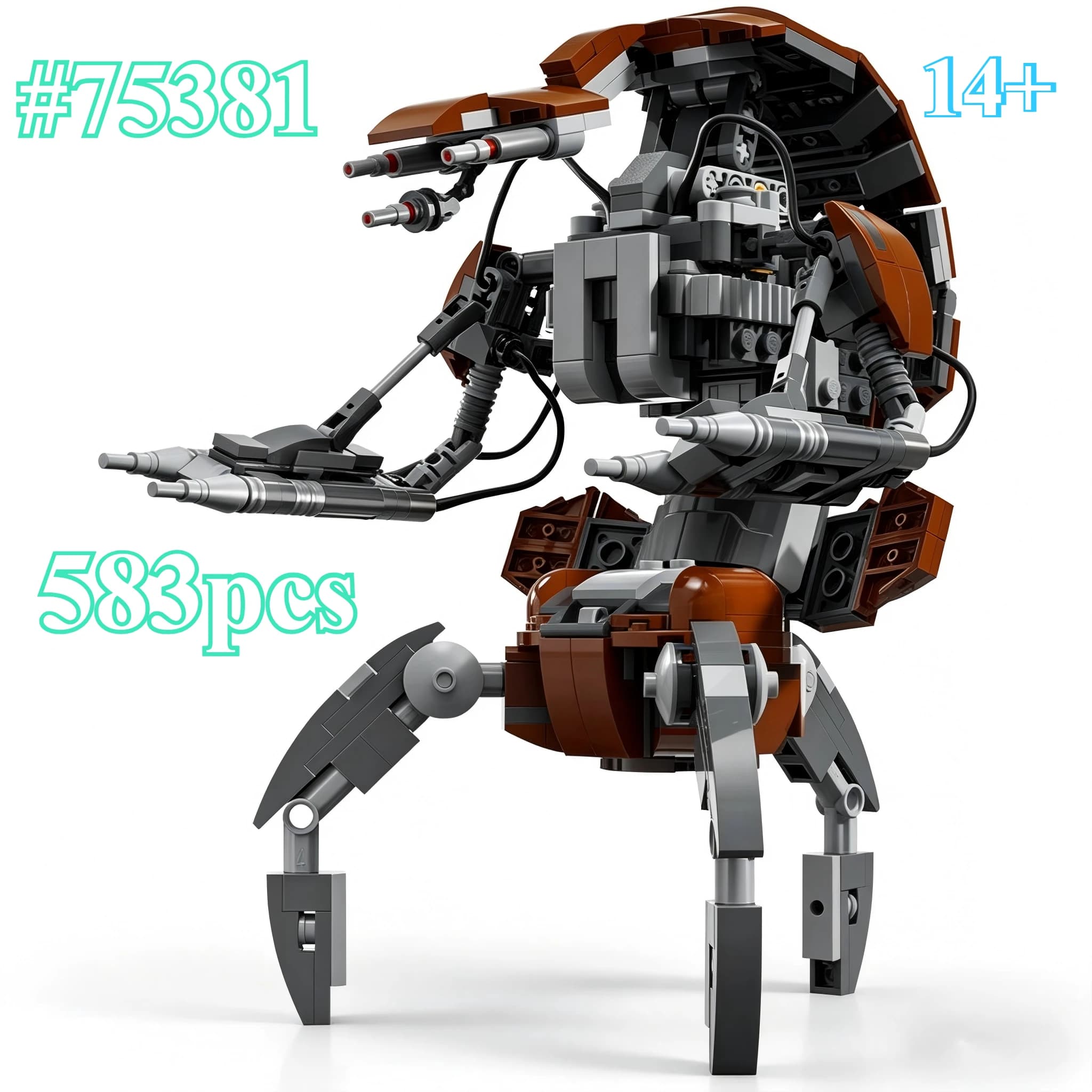 Set di blocchi da costruzione modello robot 75381, adatti per regali di compleanno, compatibili con particelle Legoed, 583 pezzi.